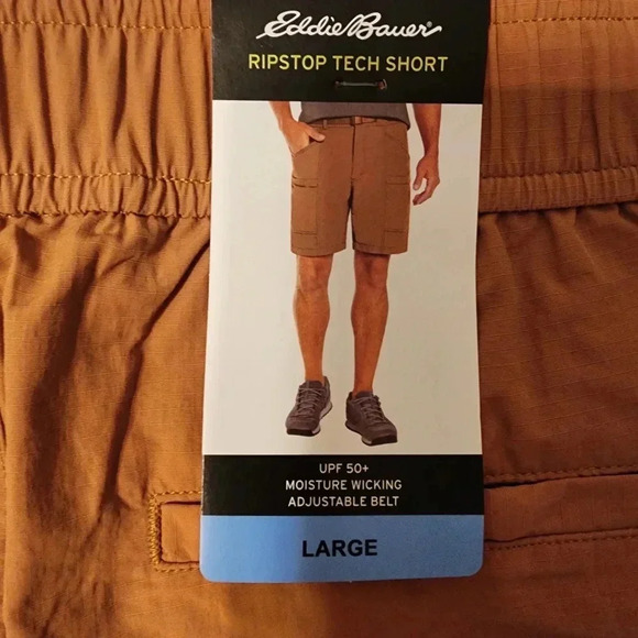NWT Eddie Bauer brown tech shorts sizes large & xlarge - Picture 8 of 12